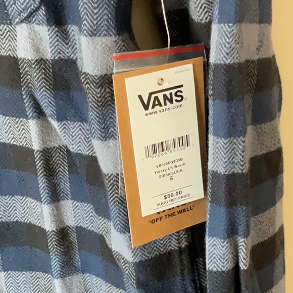 Vans men’s button up flannel navy - Picture 3 of 7
